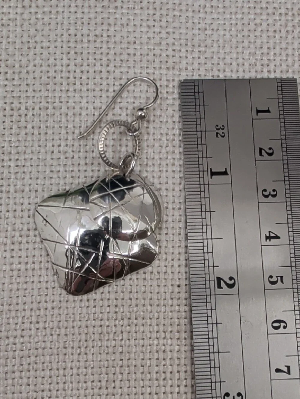 Vintage 925 Sterling Silver Hand-Hammered Crosshatch Shield Earrings